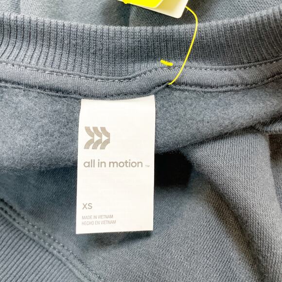 All In Motion Women's Long Sleeve Crewneck Sweatshirt Navy Blue Size XS - Picture 7 of 7